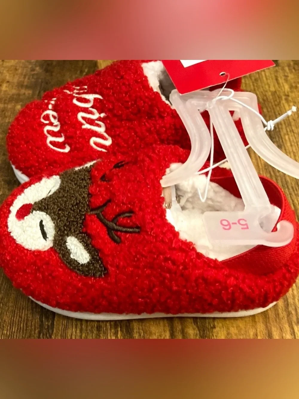 Toddler Cabin Crew Scuff Slippers - Wondershop™ Red Size 5T-6T New